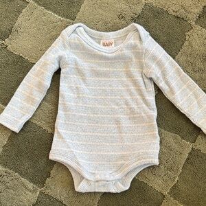 Soft Baby Blue Striped Bodysuit